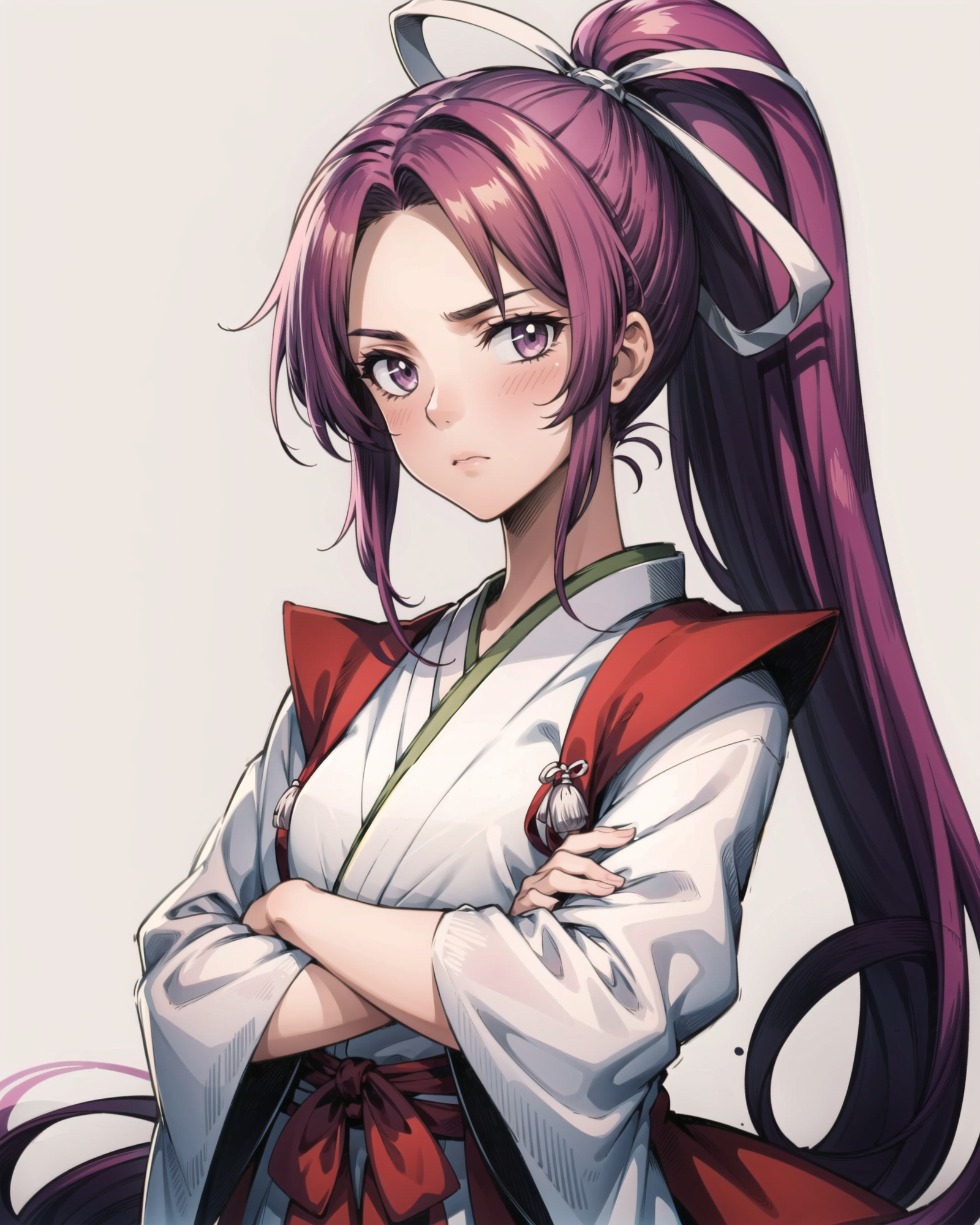 00601-3296105411-, 1girl, tpmeira, expressionless, looking at viewer, crossed arms, ponytail, hair ribbon, japanese clothes, kimono, solo, wide s.png